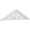 Ekena Millwork Peaked Cap 3 Spoke Architectural Grade PVC Pediment, 46"W x 12-1/2"H x 2"P (Pitch 6/12) PEDPS046X125PKC03 - alternate 1